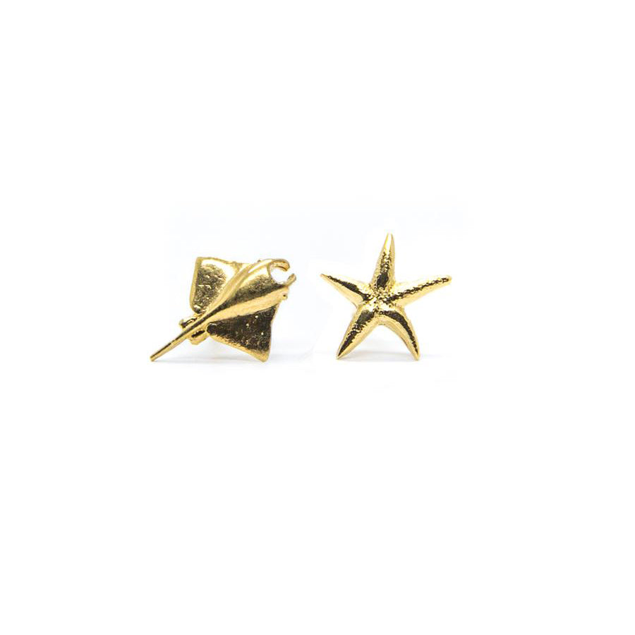 Manta Ray and Starfish Earrings