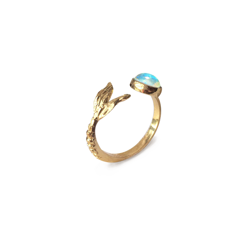 Mermaid Tail with Fire Opal Ring