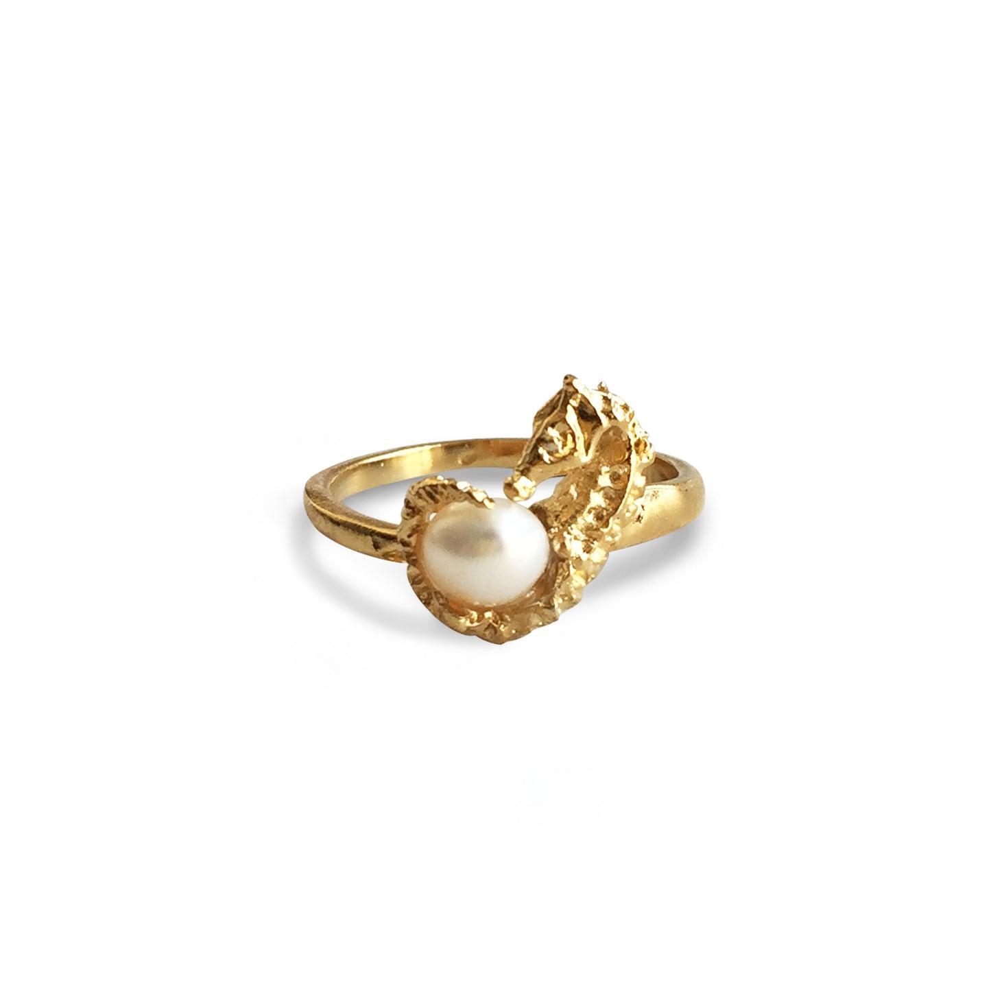 
                  
                    Seahorse with White Pearl Ring
                  
                